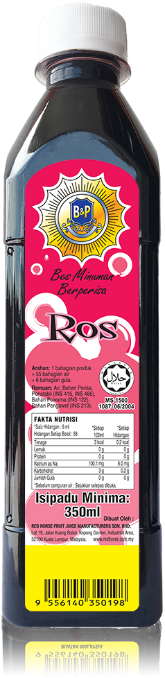 B&P Bes Minuman Berperisa Ros 350ml